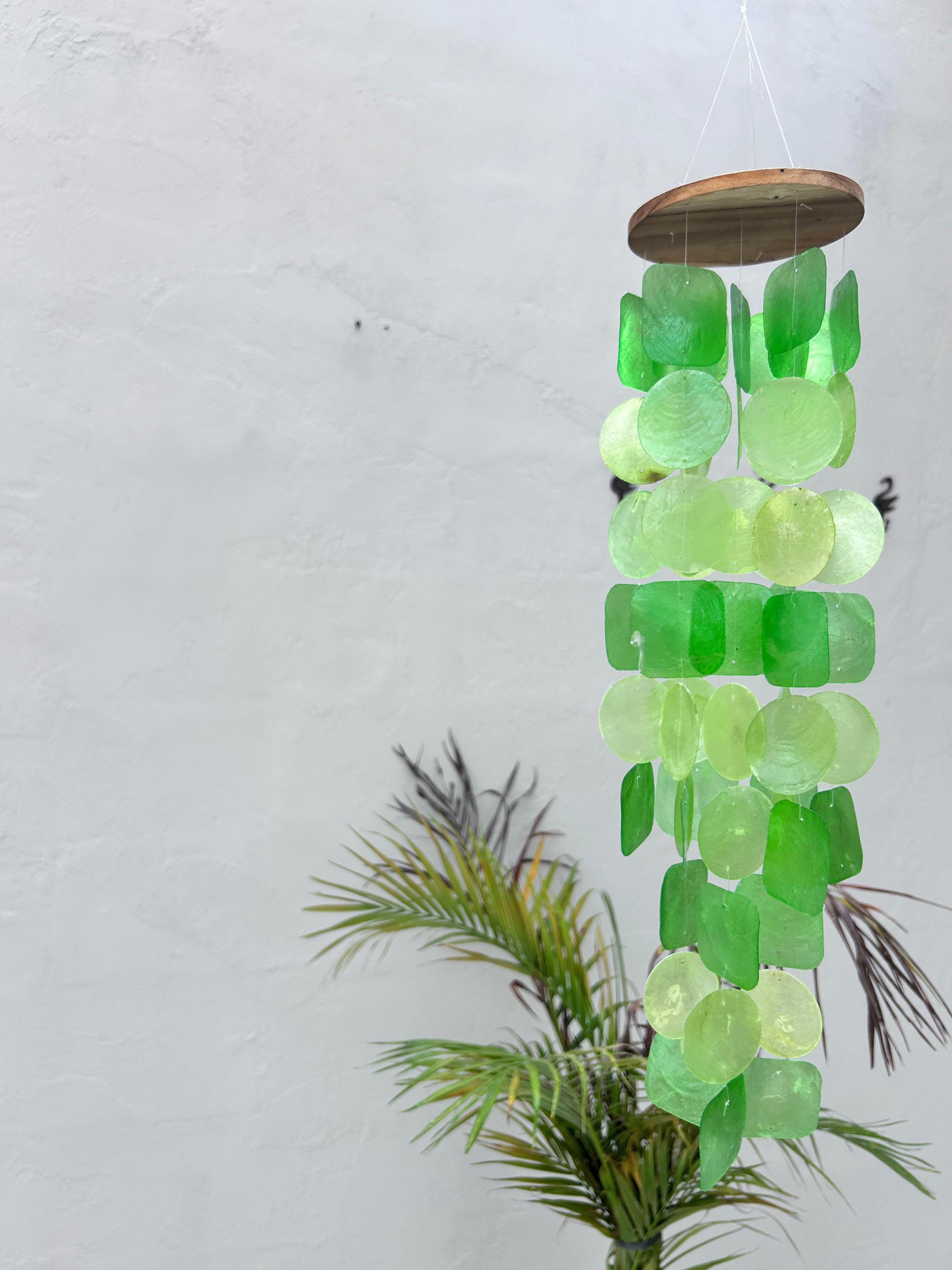 Small Green Capiz Shell Wind Chime