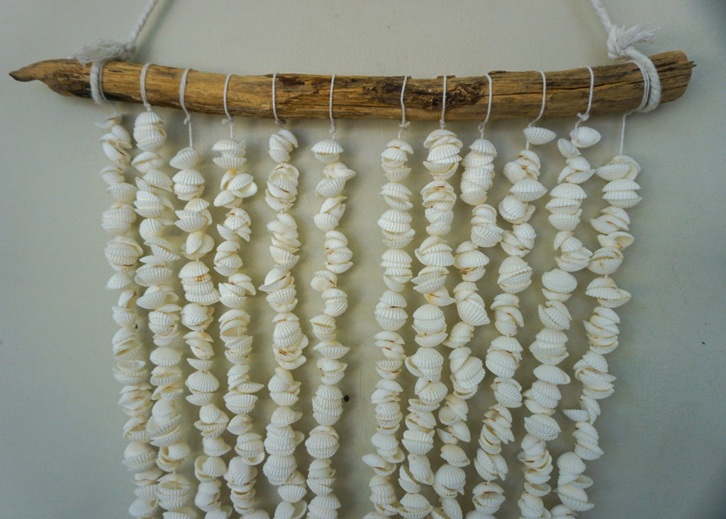 White Shells Boho Wall Hanging – Coastal Beach House Decor
