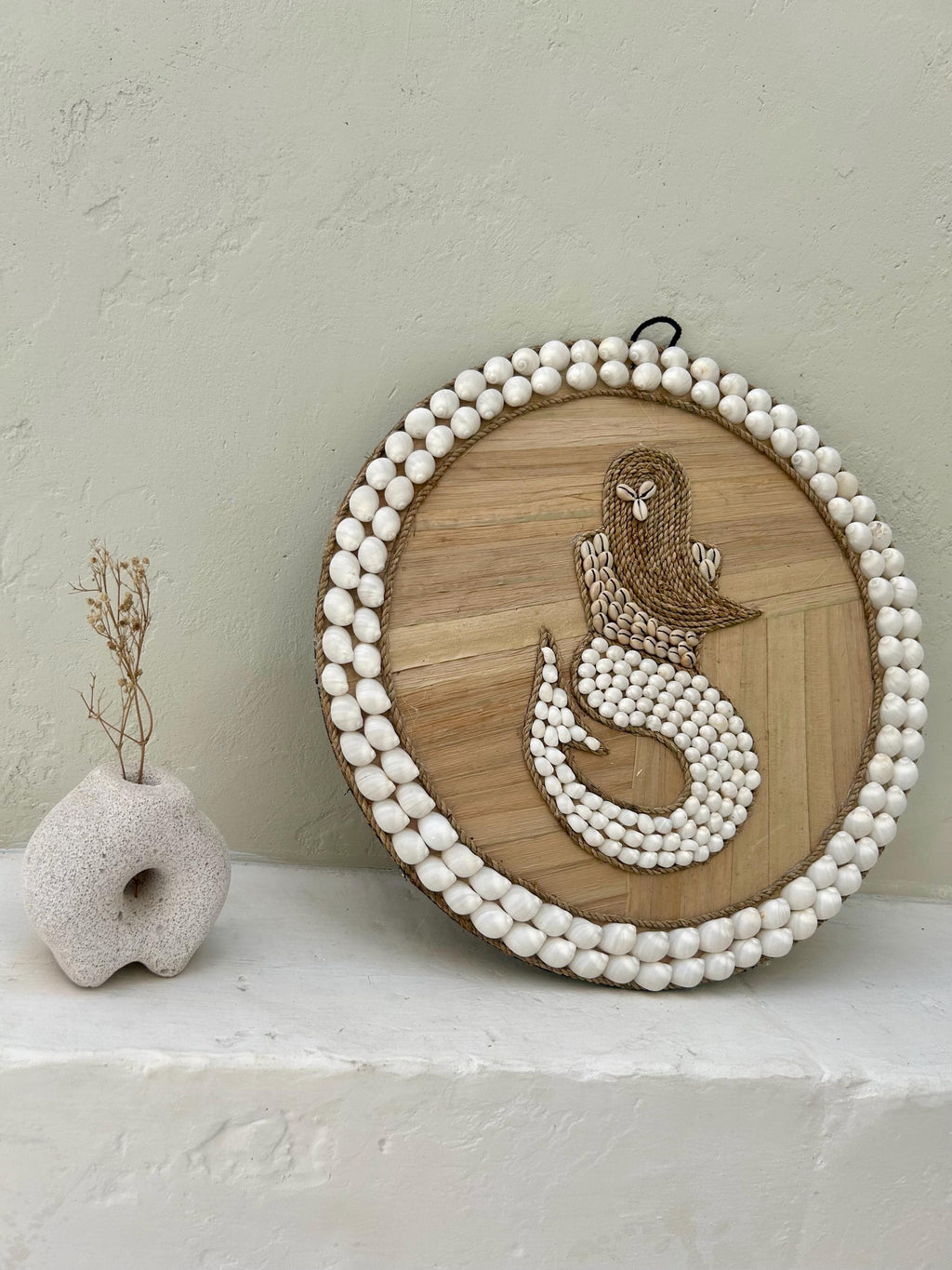Mermaid in shells frame boho nursery decor