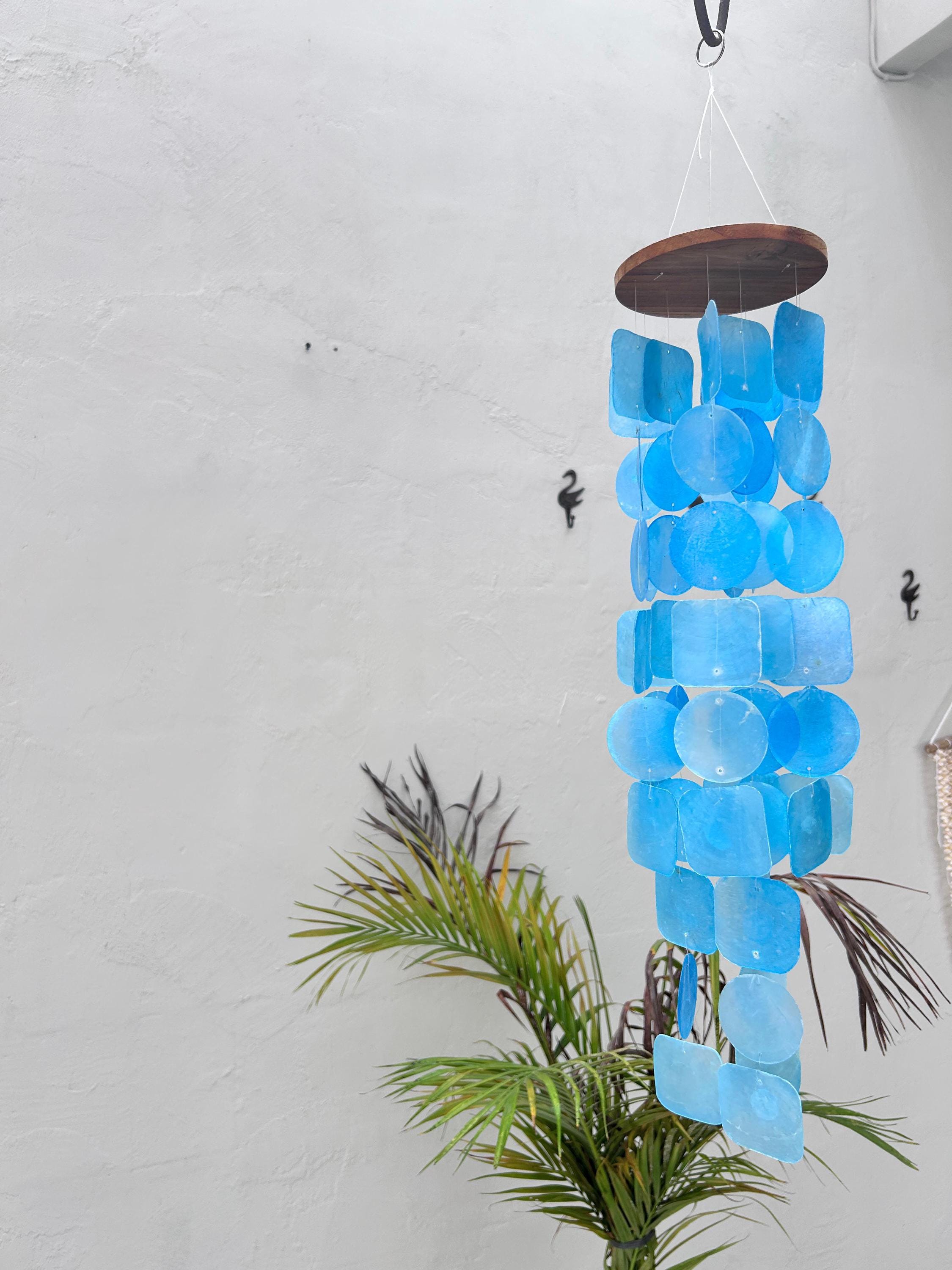 Small Blue Capiz Shell Wind Chime