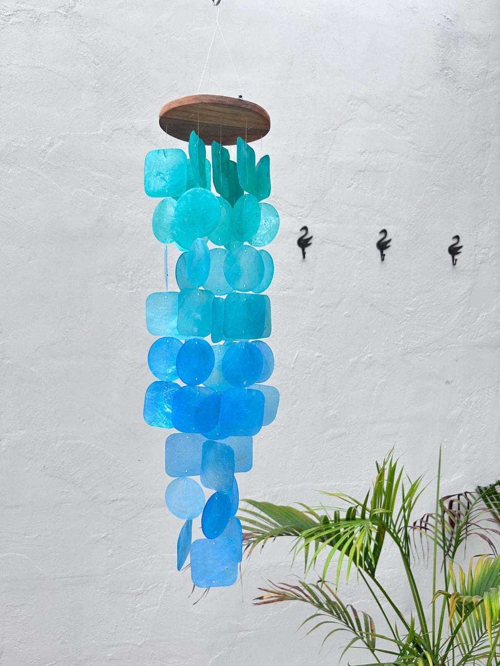 Small Ocean View Capiz Shell Wind Chime – Handmade Coastal Boho Decor