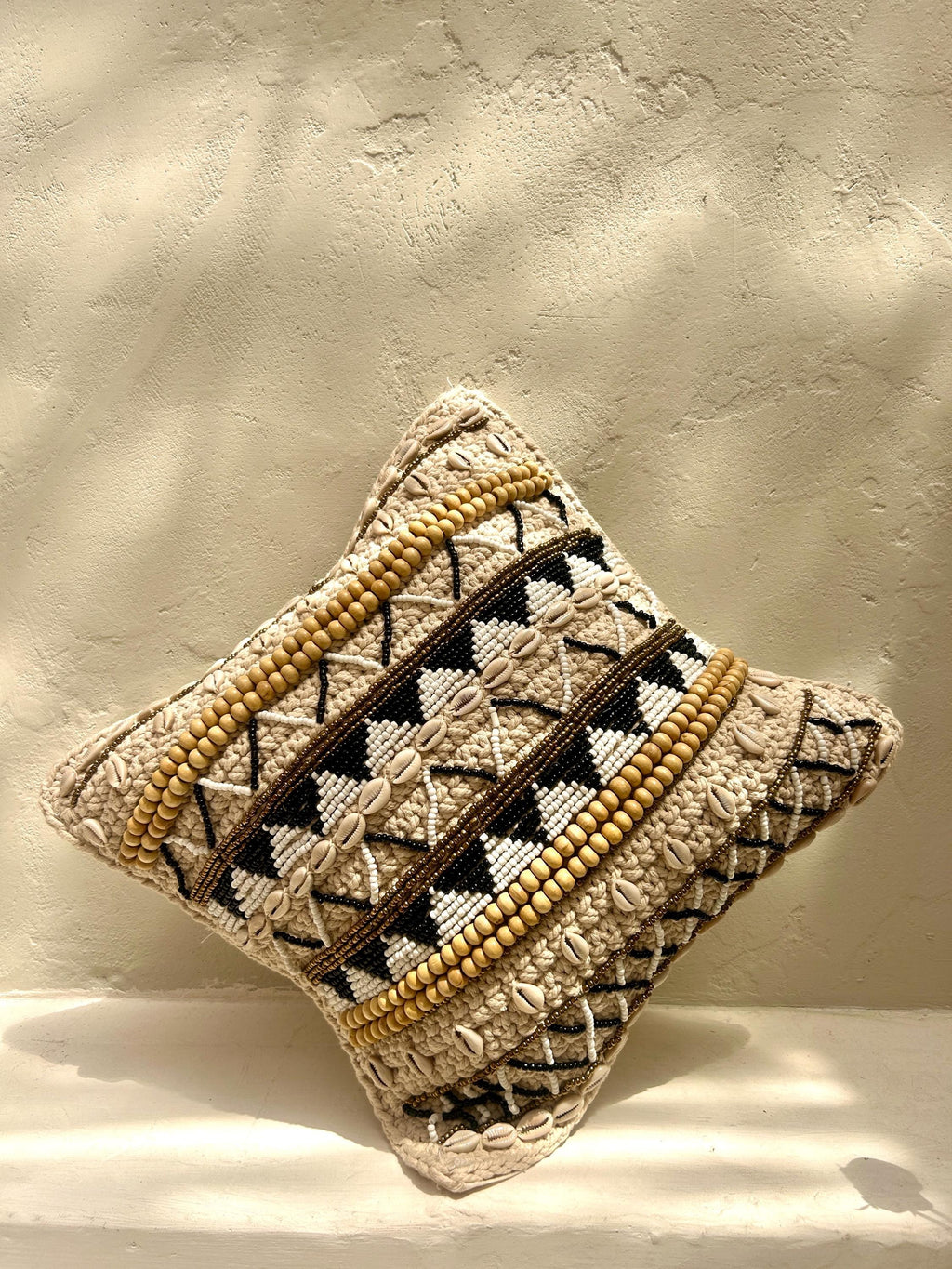 Boho Beaded Pillow Cover for Home Decor