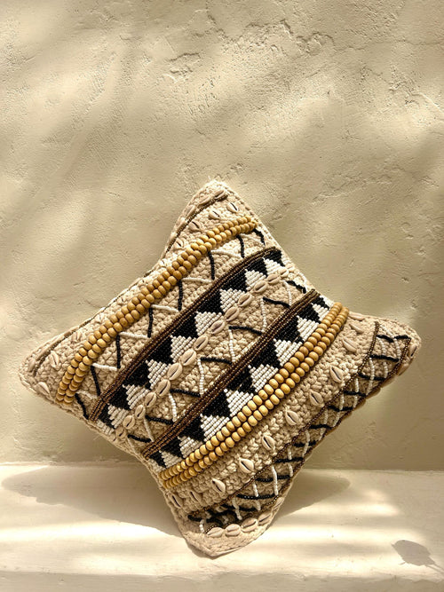 Boho Beaded Pillow Cover for Home Decor