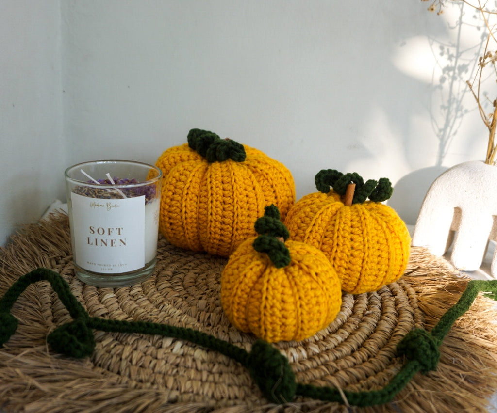 Fall crocheted pumpkin decor | Handmade pumpkin home decora | Halloween decor crochet pumpkin | Pumpkin autumn decor | Mustard Pumpkin