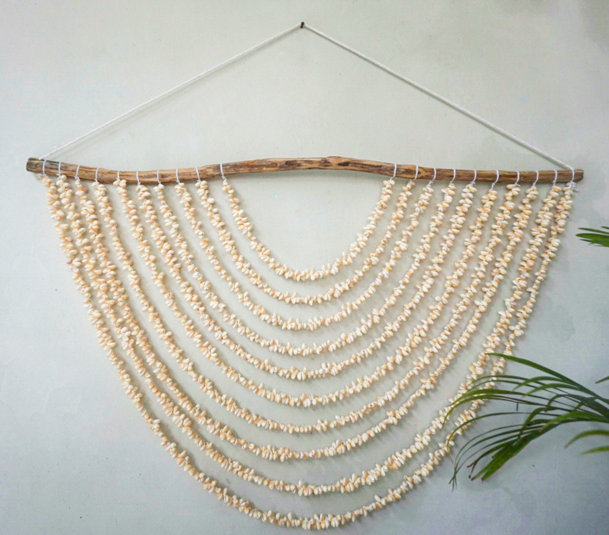 Large Gading nude shell boho hanging decor | sea shell Cristmas wall hanging | nude shells beach house decor