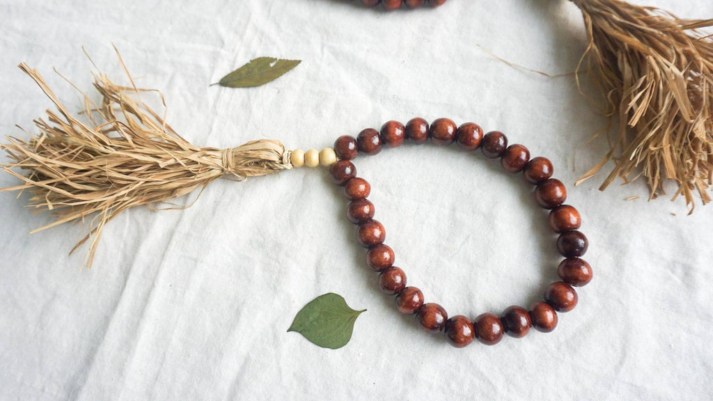 Set of 2 Wooden Bead Garlands – Farmhouse Boho Decor