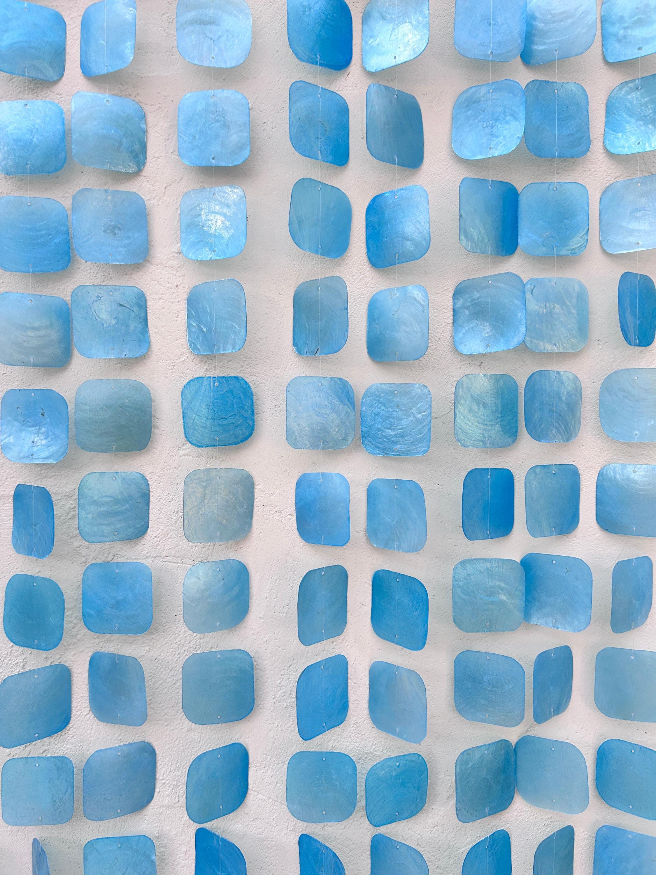 Sky Blue Square Capiz Shell Wall Hanging