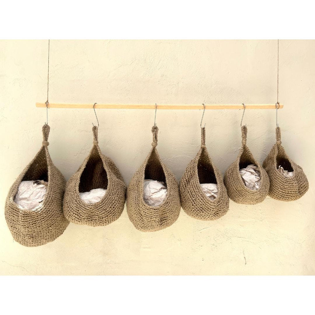 Jute Crochet Wall Hanging Basket – Kitchen Storage