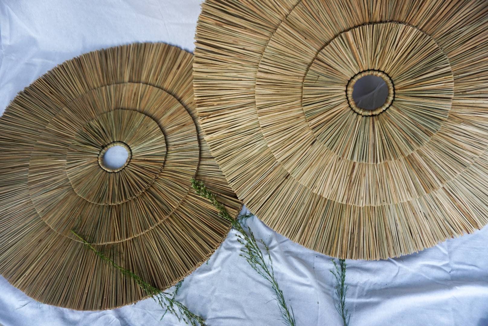 Boho Round Seagrass Wall Art – 3 Layer Tropical Decor