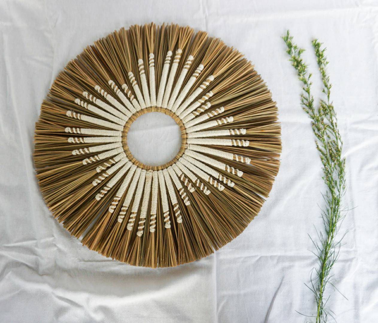 Seagrass wall decor | Bali decoration | natural hanging wall decor | star shape wall decor | wicker wall decor | Round wall decor