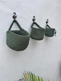 Woven Wall Hanging Basket – Boho Kitchen Storage Organizer