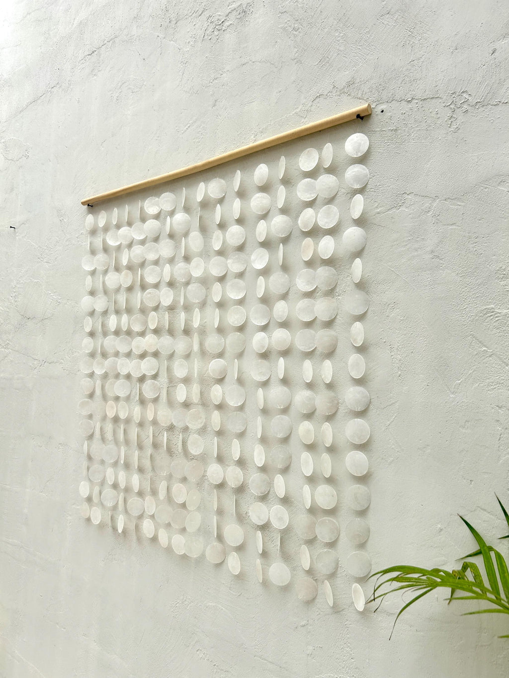 White Capiz Shell Wall Hanging – Boho Beach House Decor