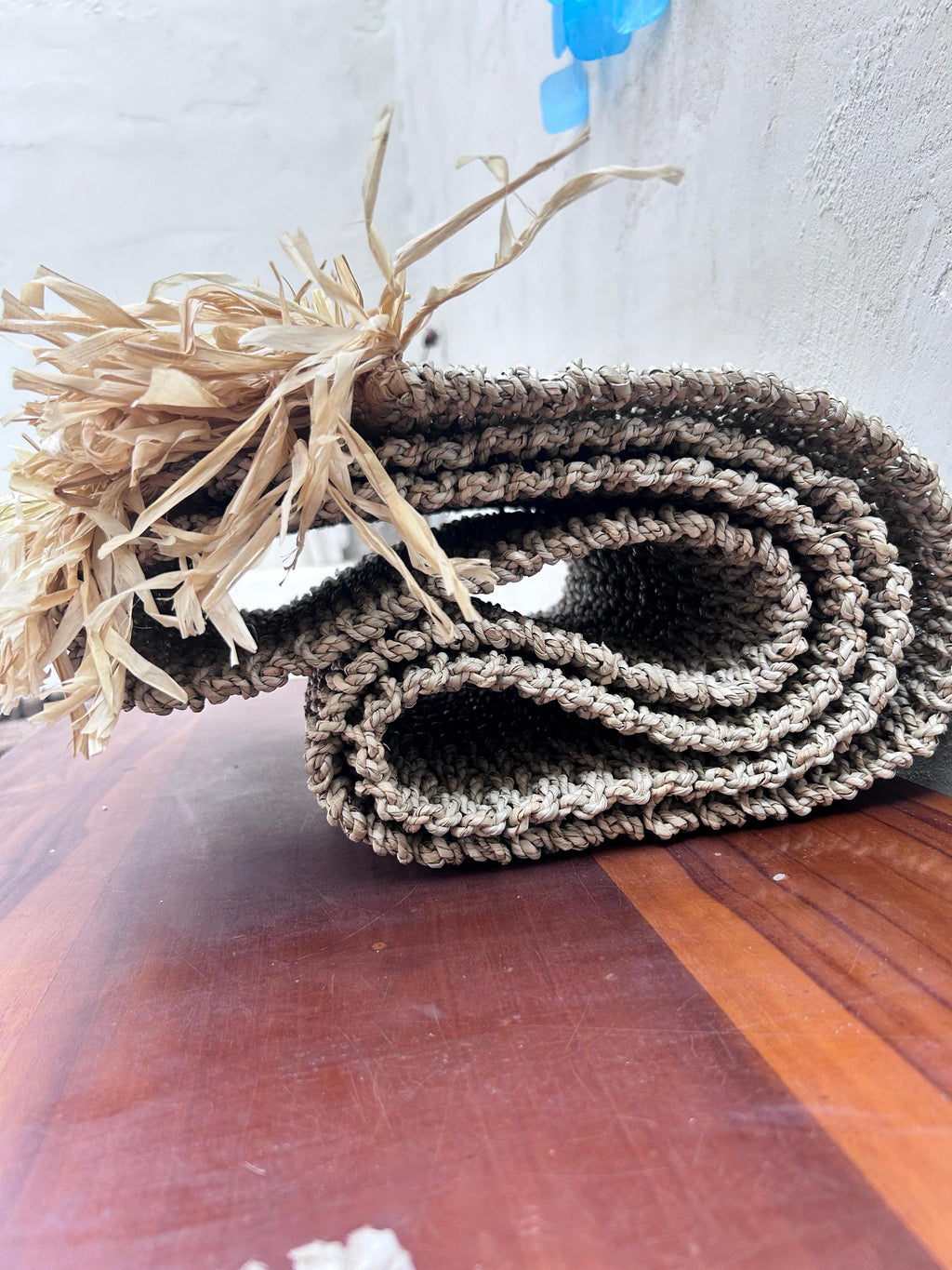 Handwoven Raffia Tablecloth – Handmade Dining Table Decor