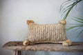 Raffia Lumbar Boho Raffia Throw Pillow Cover