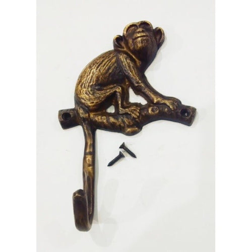3.5 - 7 inches pairs Monkey solid brass hook vintage look