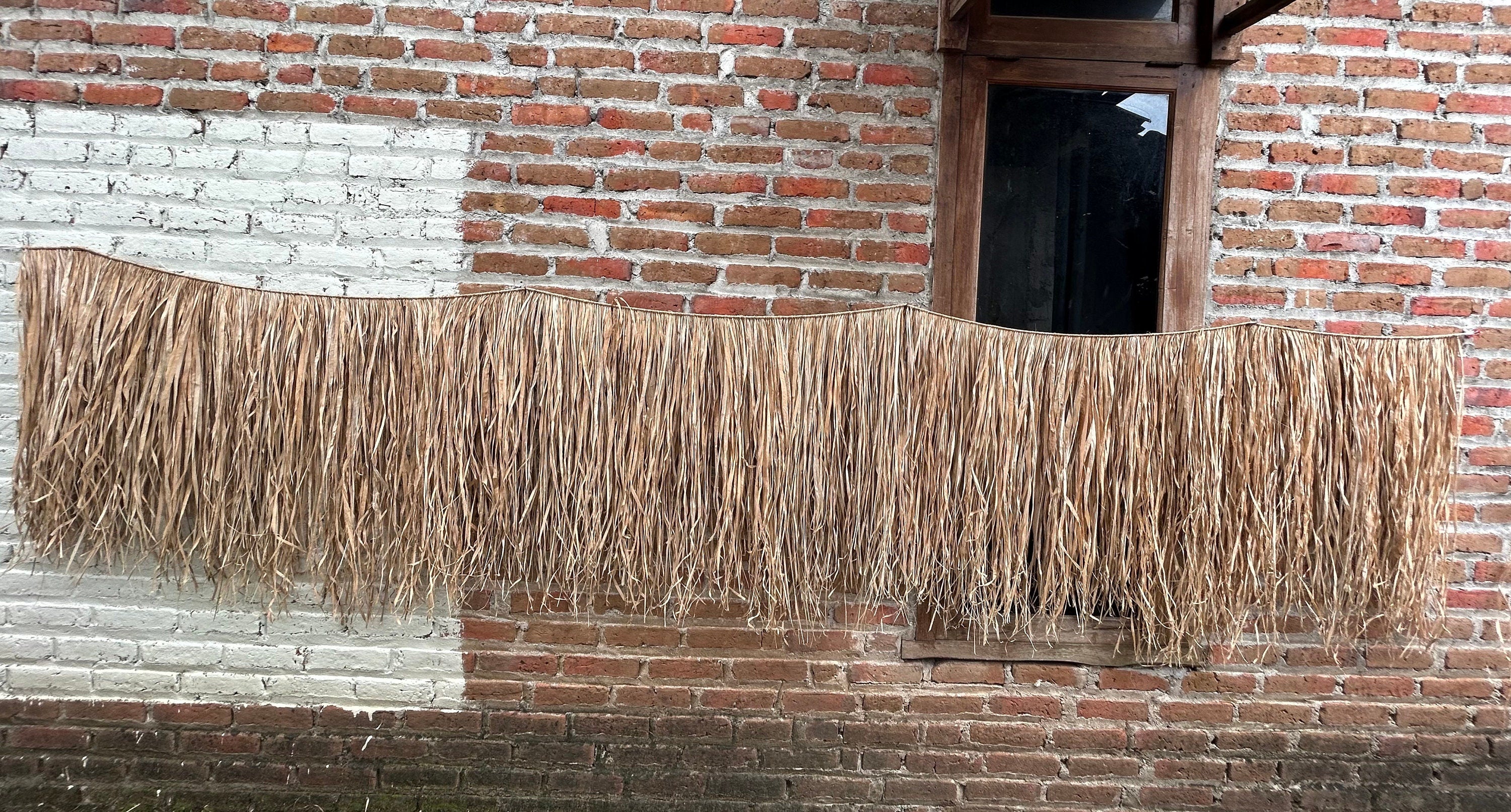 4M Long Raffia Fringe Decoration for Lounge, Cottage, Pool & Bar