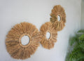 Set of 3 Seagrass Fringe Round Wall Decor