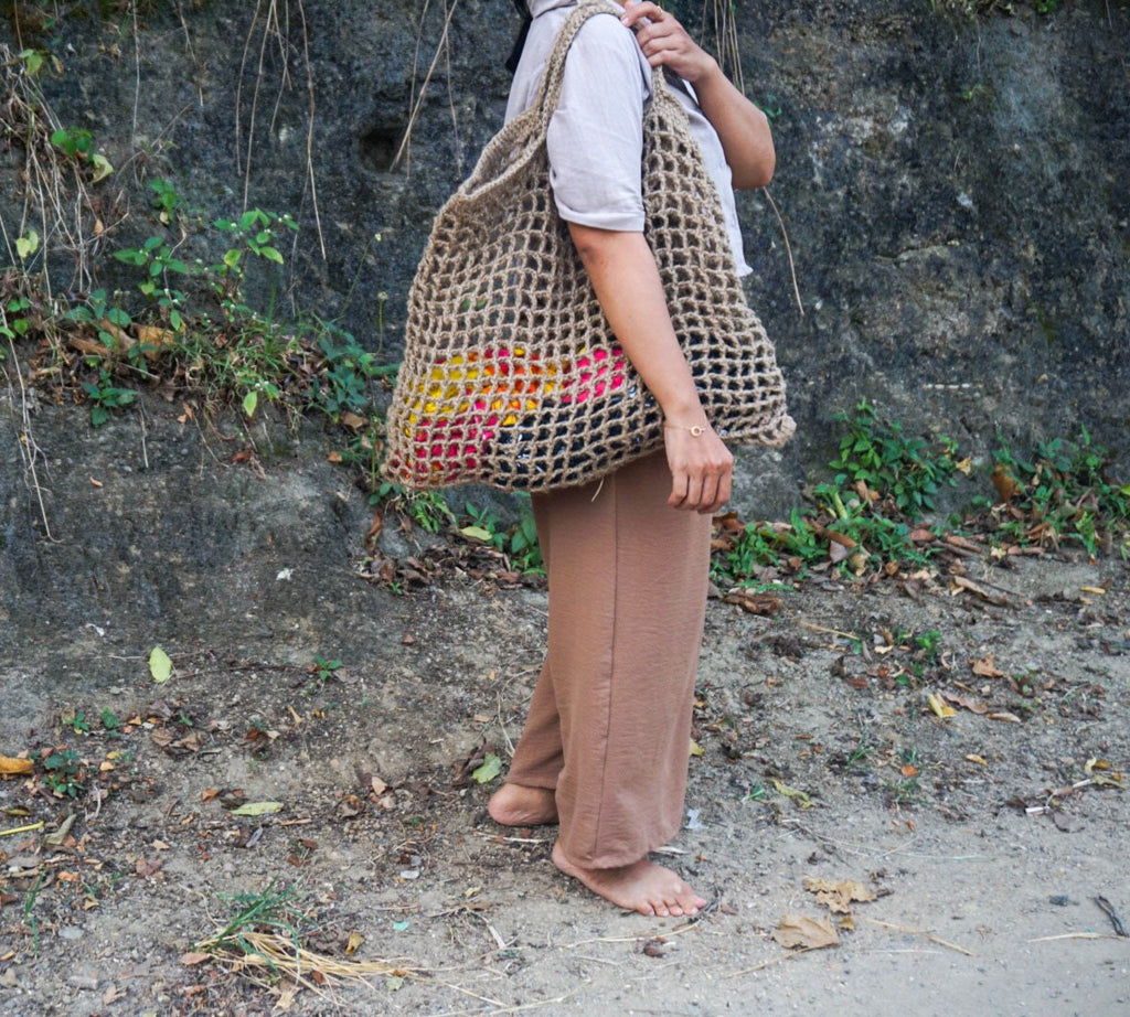 Jute tote Net Bag | Jute large beach bag | Jute Market bag | Jute shopping bag | Jute market bag | jute net beach bag
