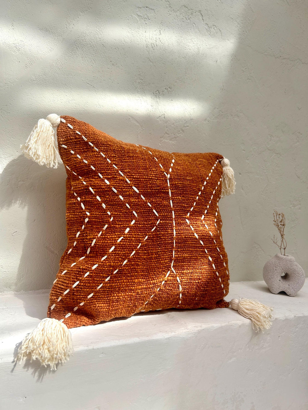 Burnt Orange Hand-Dyed Pillow Cover