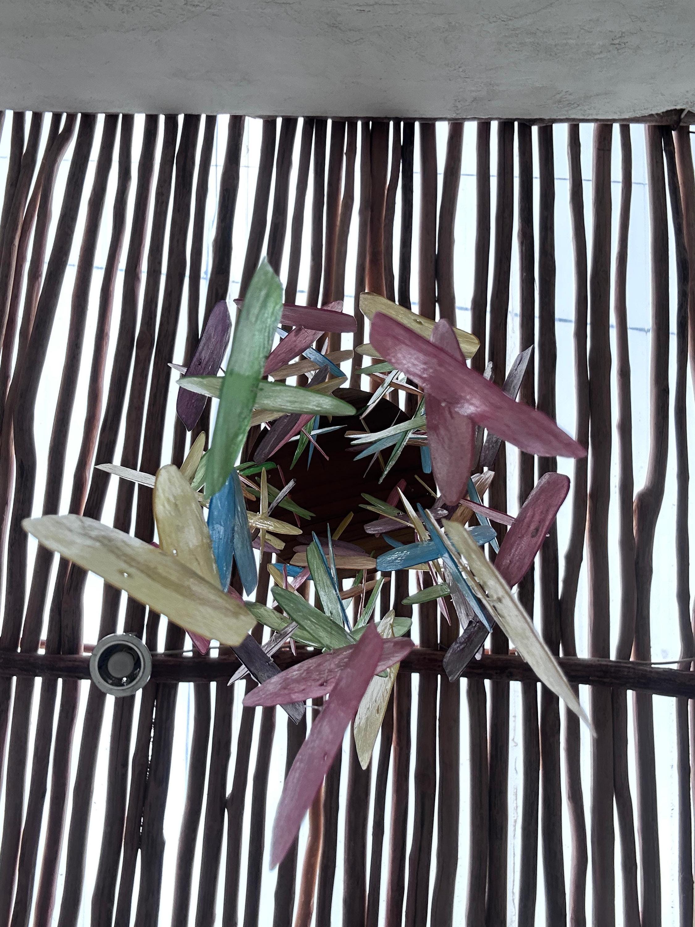 Large Rainbow Pastel Color Capiz Shell Wind Chime