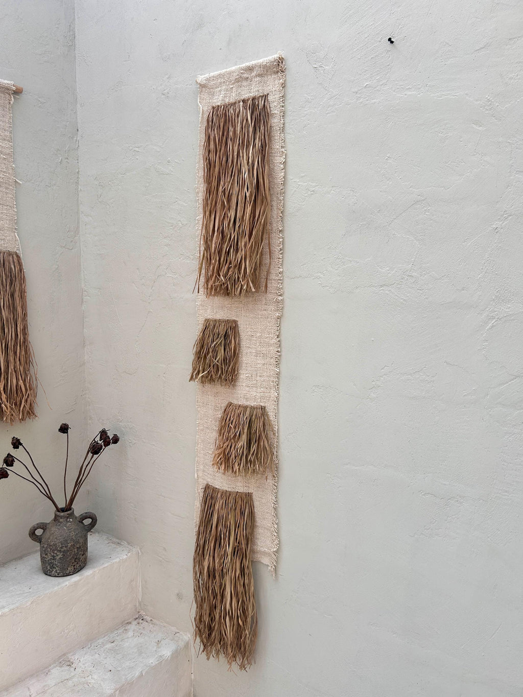 Wabi Sabi Textile Wall Art – Minimalist Natural Fiber Tapestry