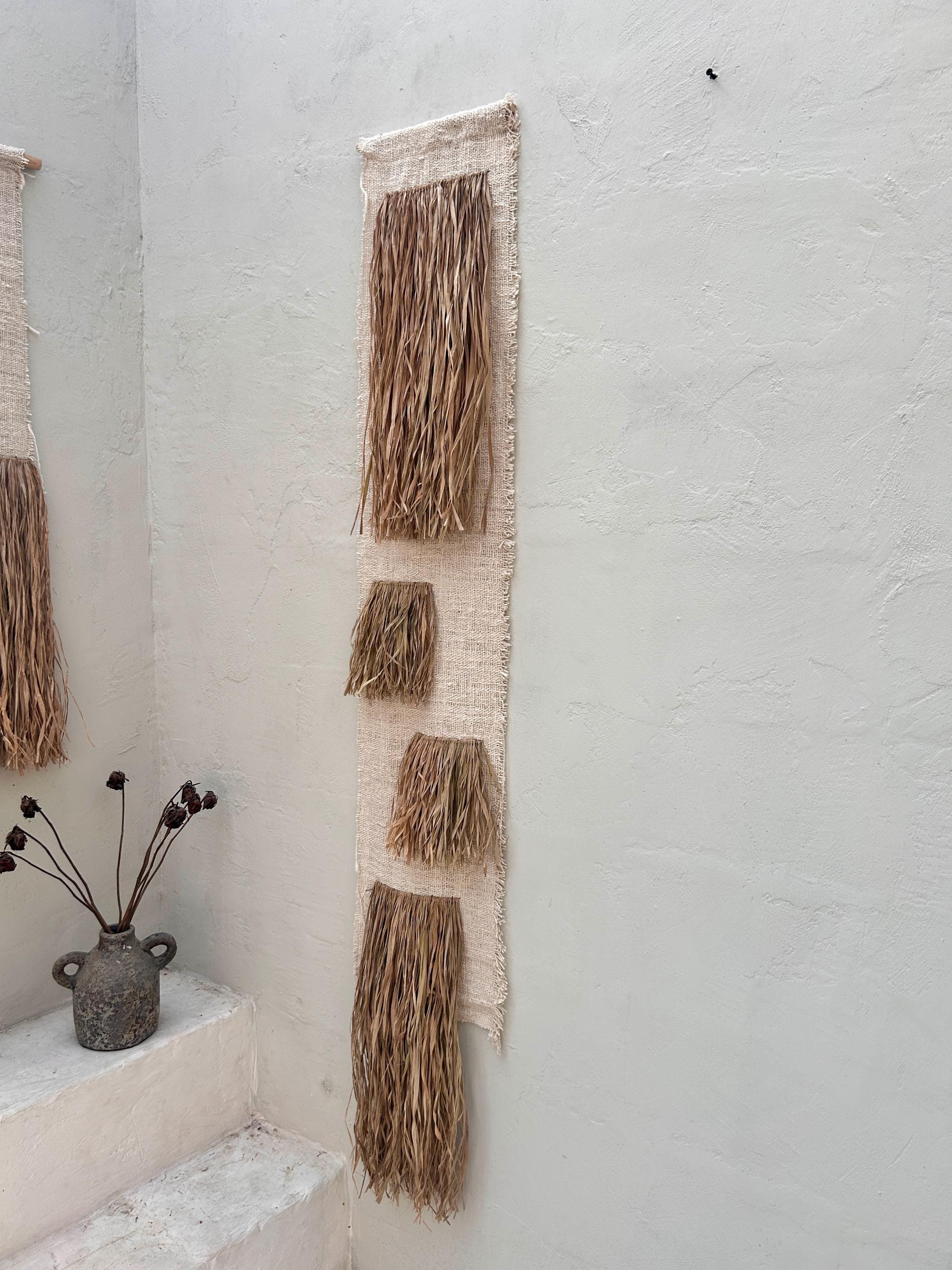 Wabi Sabi Textile Wall Art – Minimalist Natural Fiber Tapestry