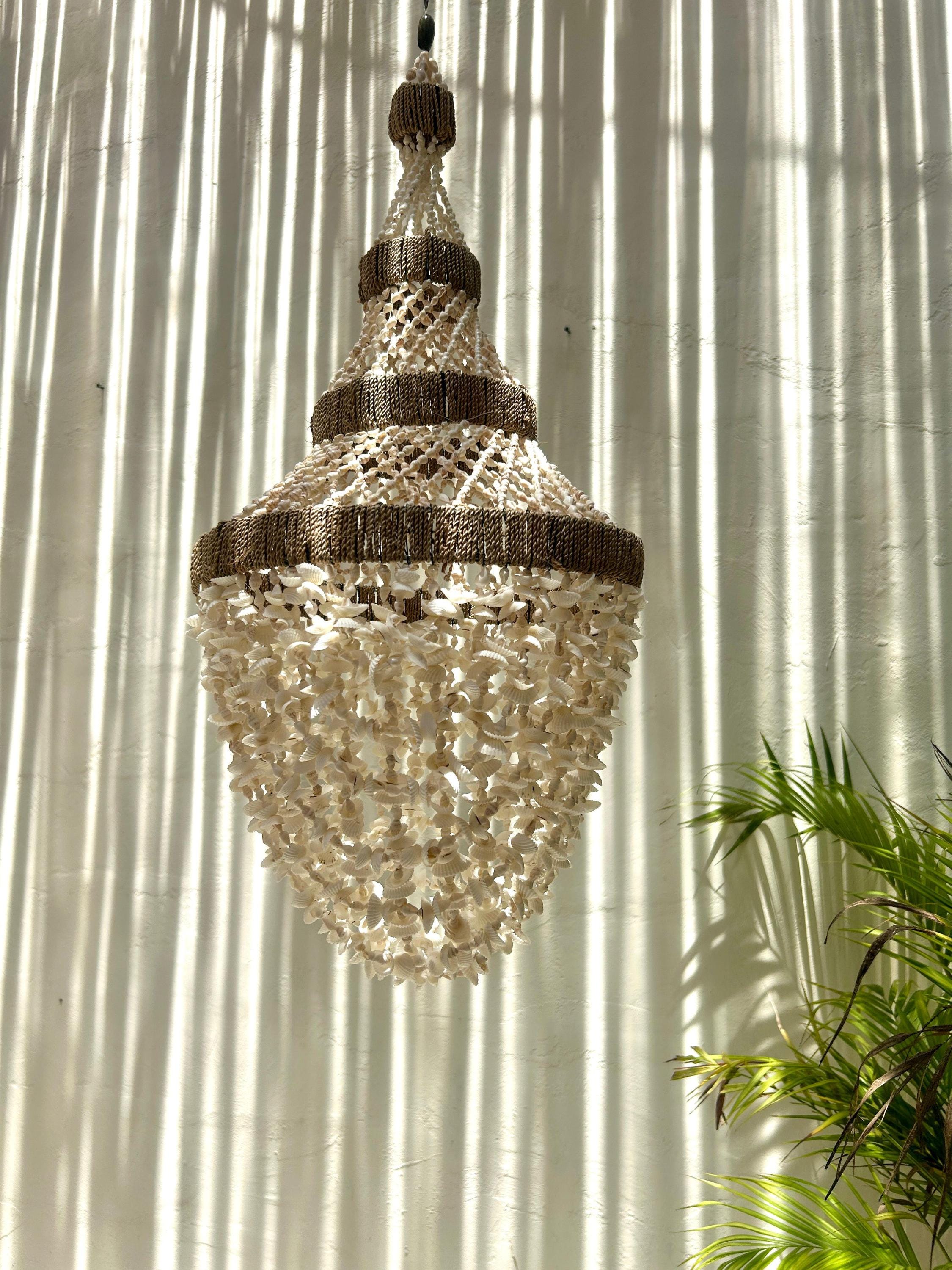 Style 6 Sea Shells Pendant Linght | Nautical Chandelier | Boho Coastal Decor