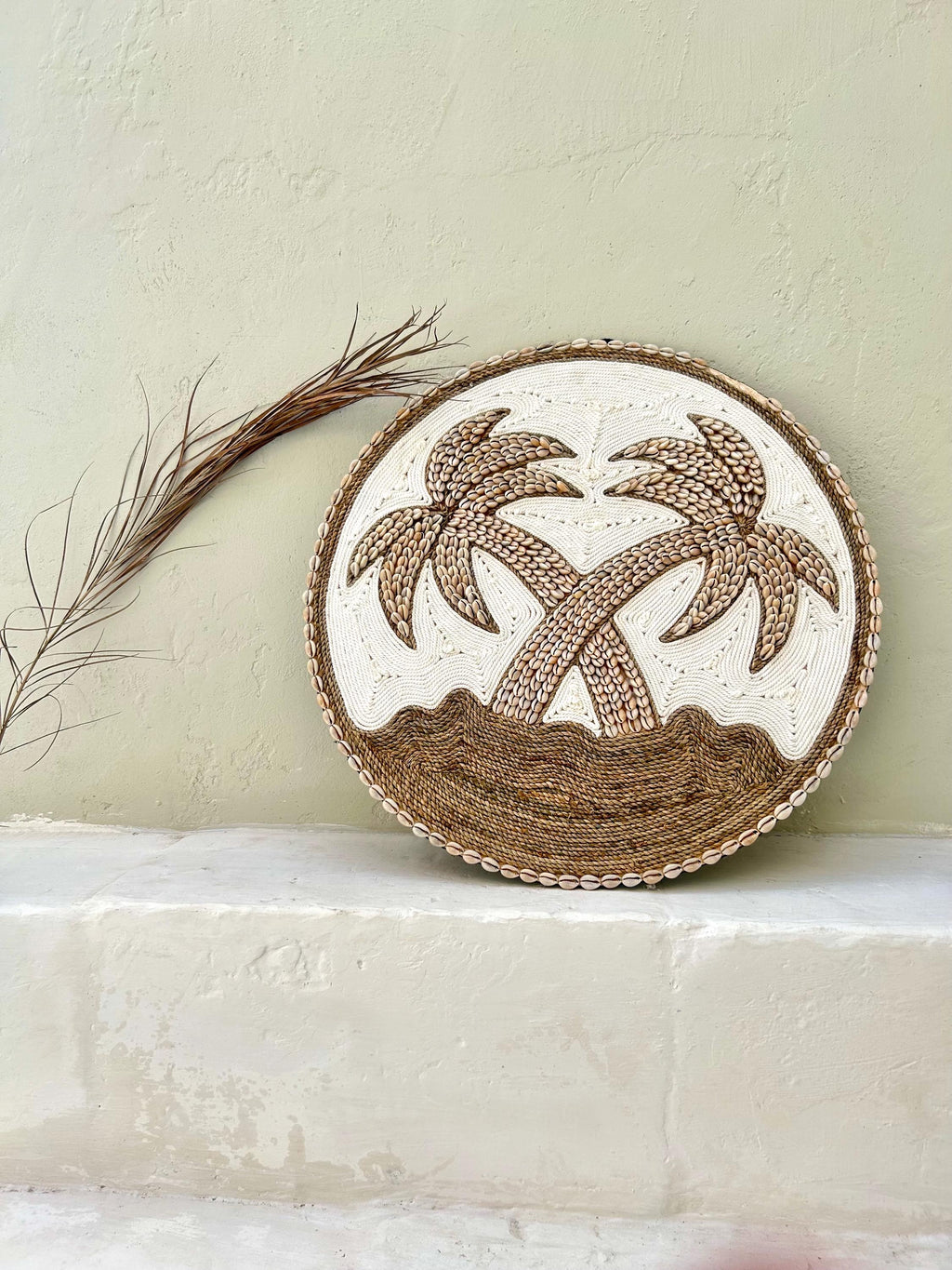 Twin Palm Shells Boho Wall Hanging Decor