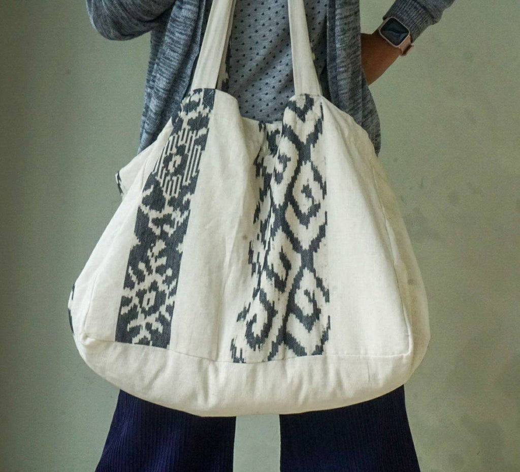 Reusable Tenun Ikat Cotton Tote Bag – Handmade Shoulder Bag