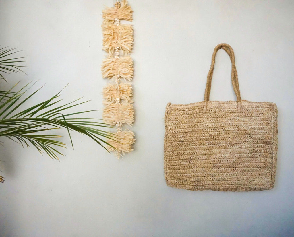 Large Raffia Crochet Beach Bag – Summer Tote