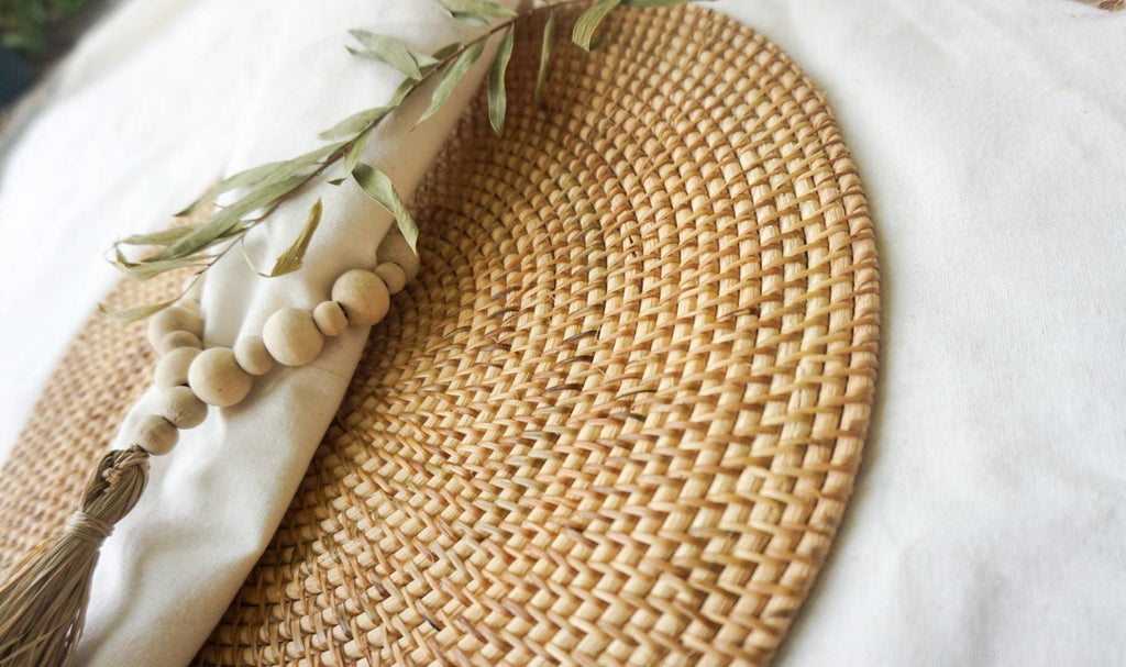 Farm house wooden bead napkin ring | Wood beads napkin holder | Boho napkin holder | Set of 4| Farmhouse table setting