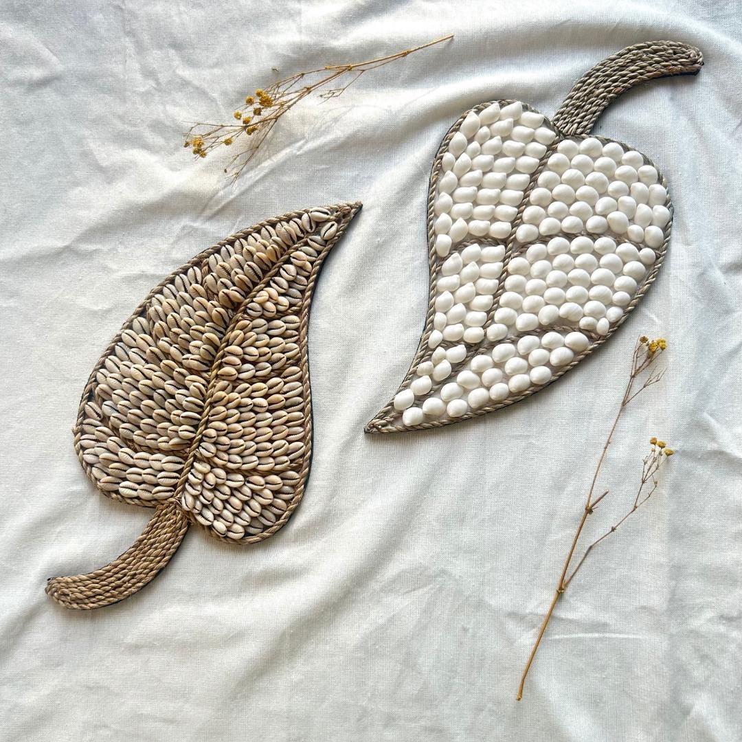 Leaf Shape Boho Nursery Sea Shells Decor