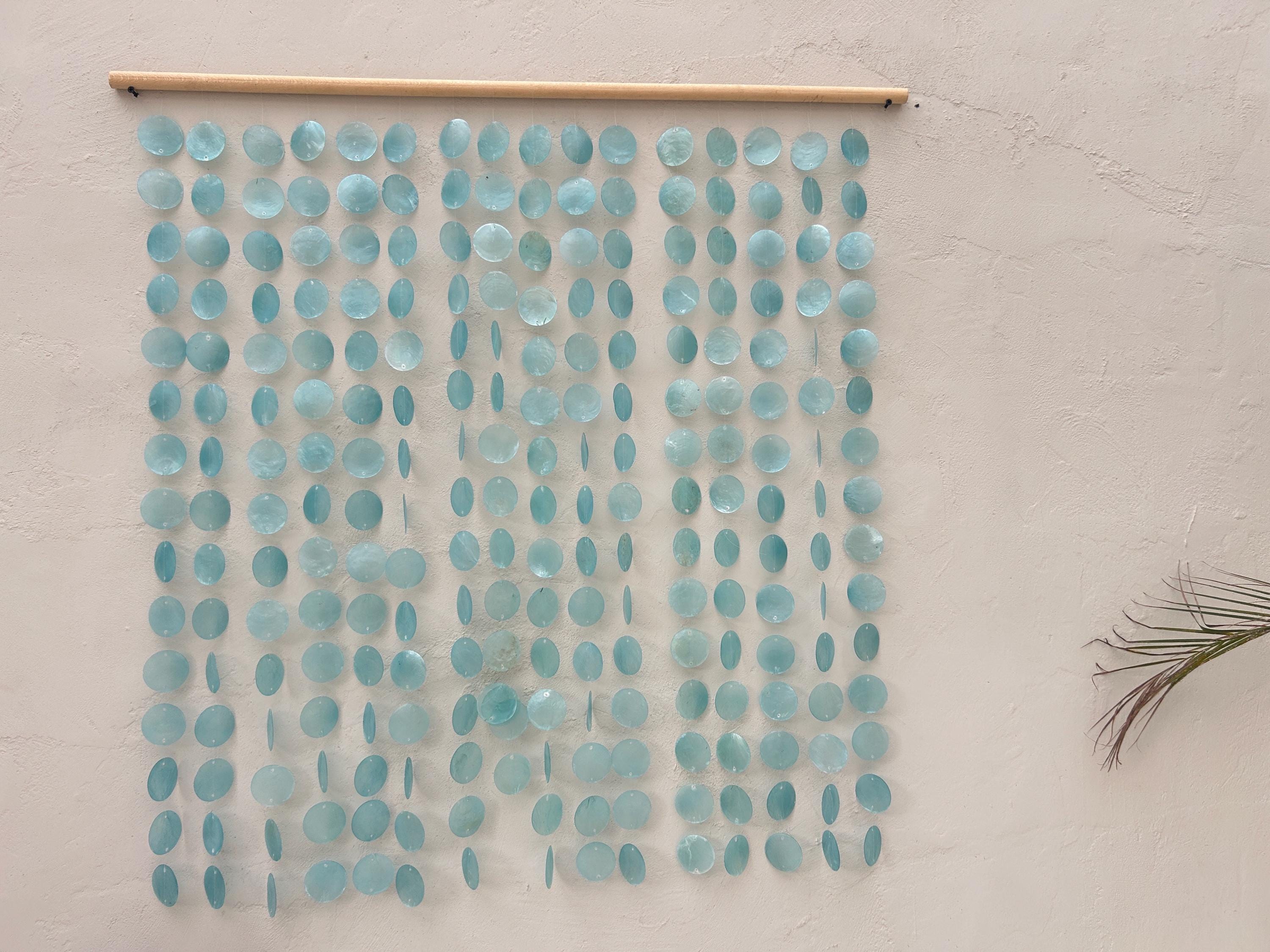 Sea Blue Capiz Shell Beach Boho Wall Hanging Decor