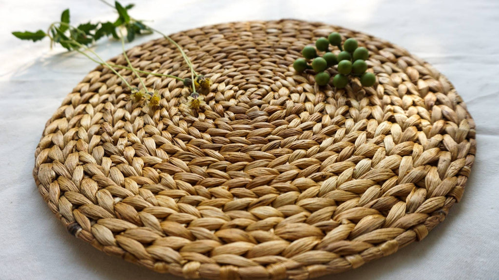 Set of 6 Water Hyacinth Woven Placemats – Boho Natural