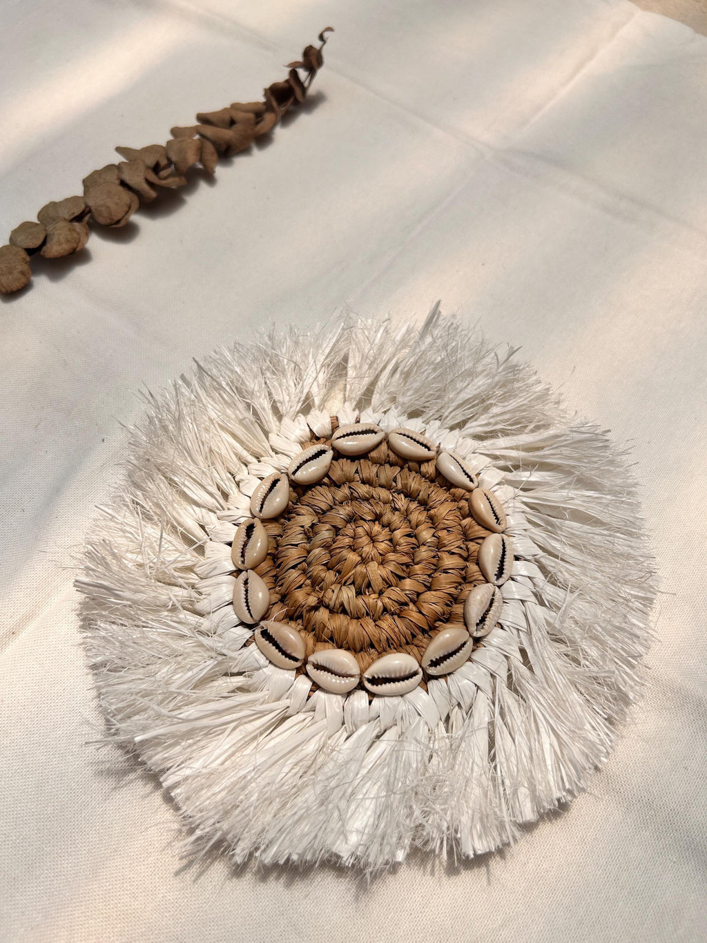 Boho Raffia & Cowrie Shell Coasters