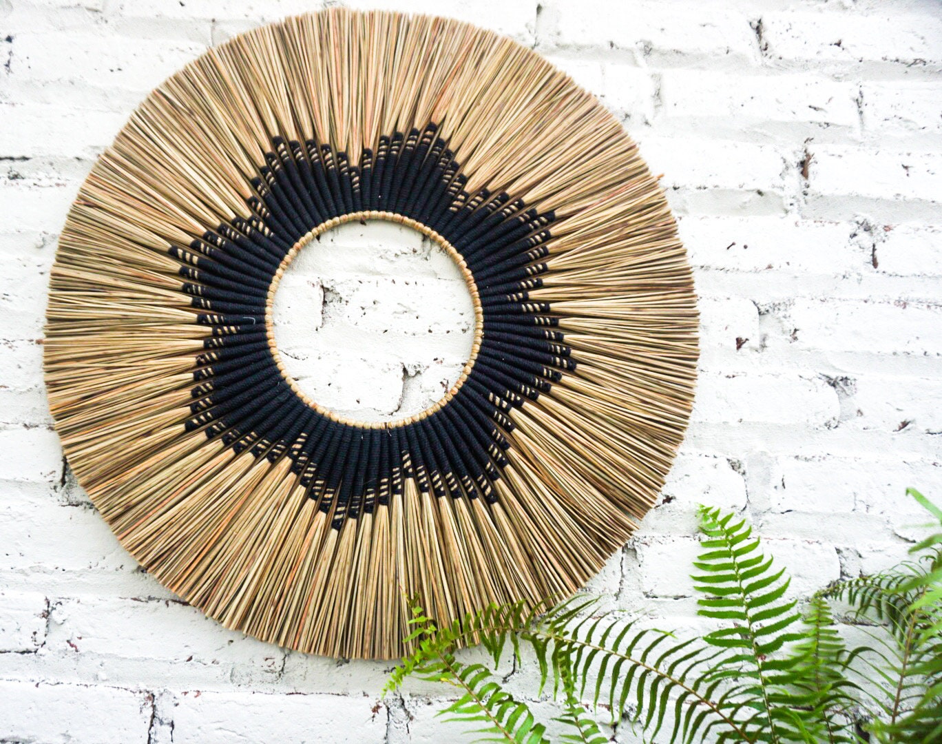 Round large seagrass macrame wall hanging | boho macrame seagrass wall decor | seagrass natural wall decoration