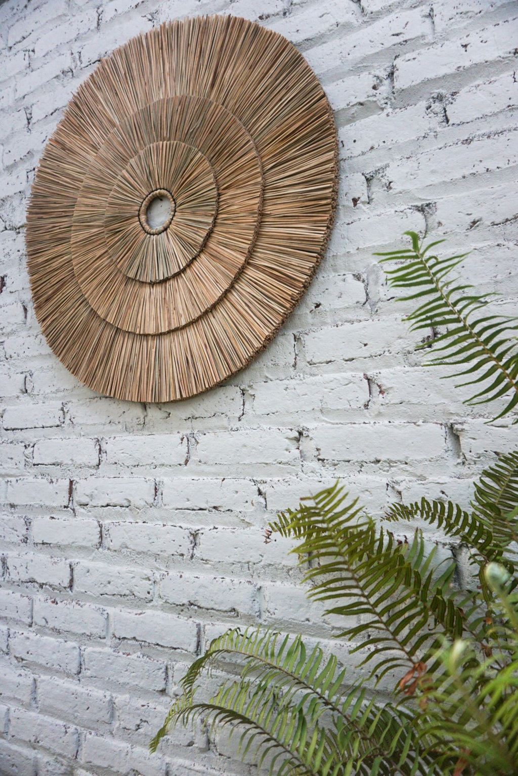Boho Round Seagrass Wall Art – 3 Layer Tropical Decor
