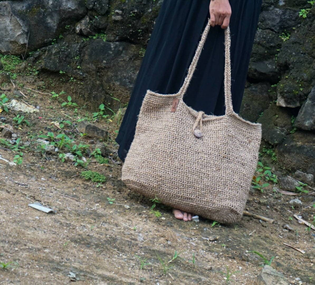 Oversized Jute Crochet Tote Bag – Handmade Large Tote