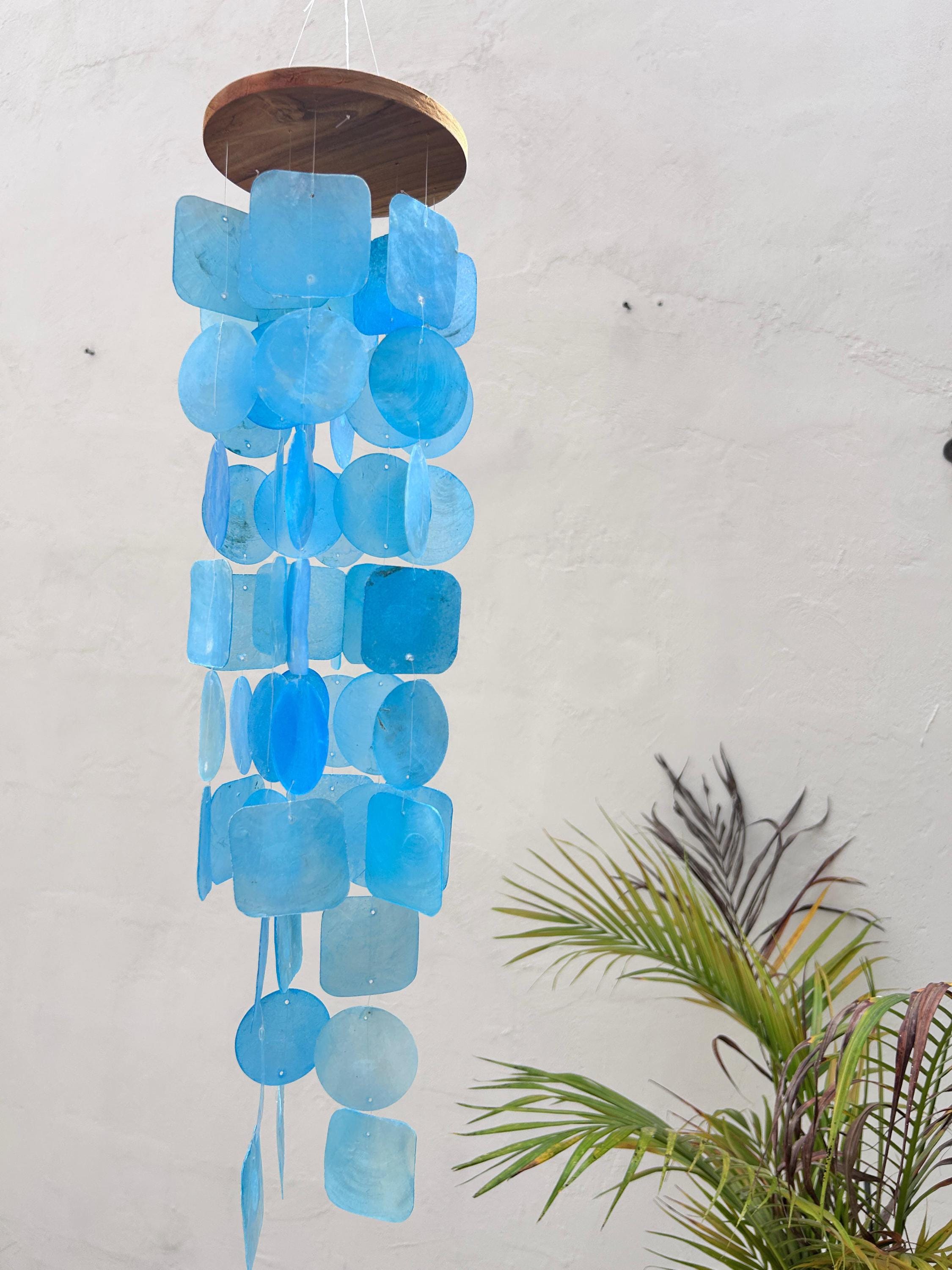 Small Blue Capiz Shell Wind Chime