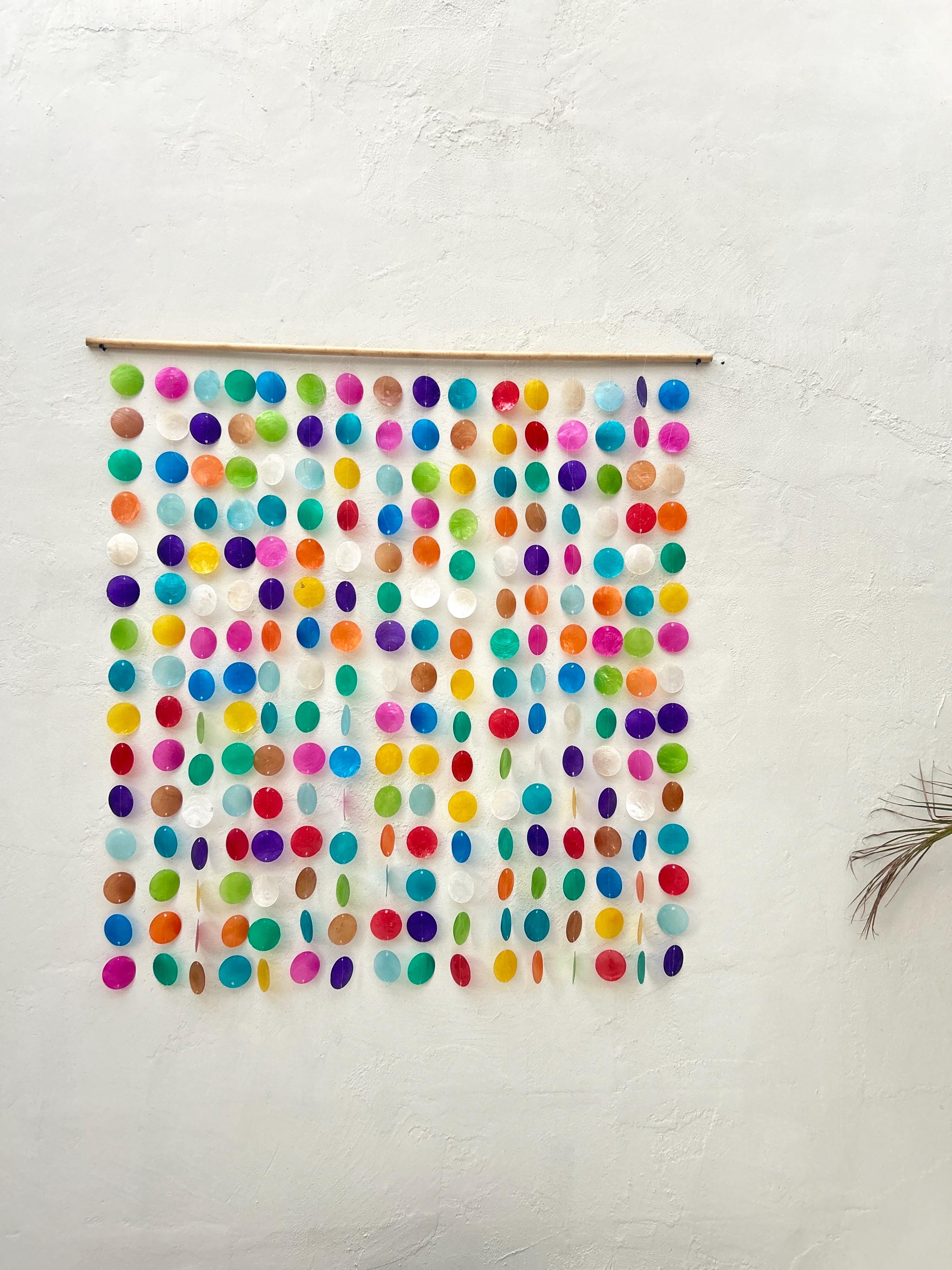 Colorful Capiz Shell Beach Boho Wall Hanging