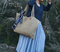 Handmade Large jute crochet tote bag | jute summer crochet bag | Jute crochet shoulder bag | large market reusable bag