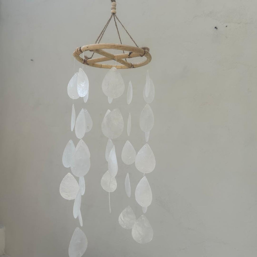 White Water Drop capiz shells wind chime