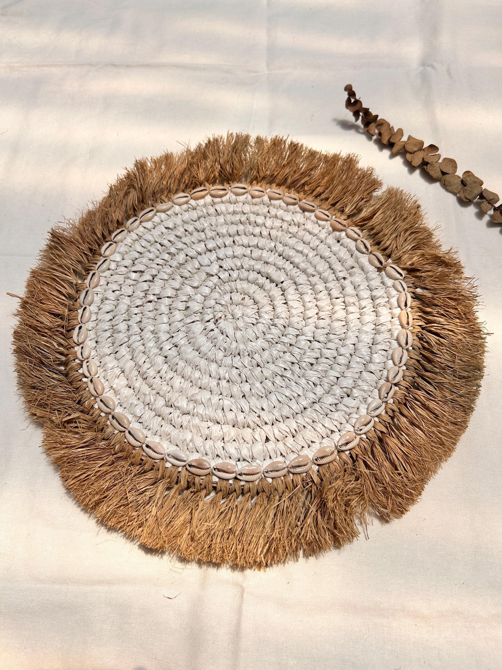 Handwoven Natural Fiber Placemat - Decorative Mat