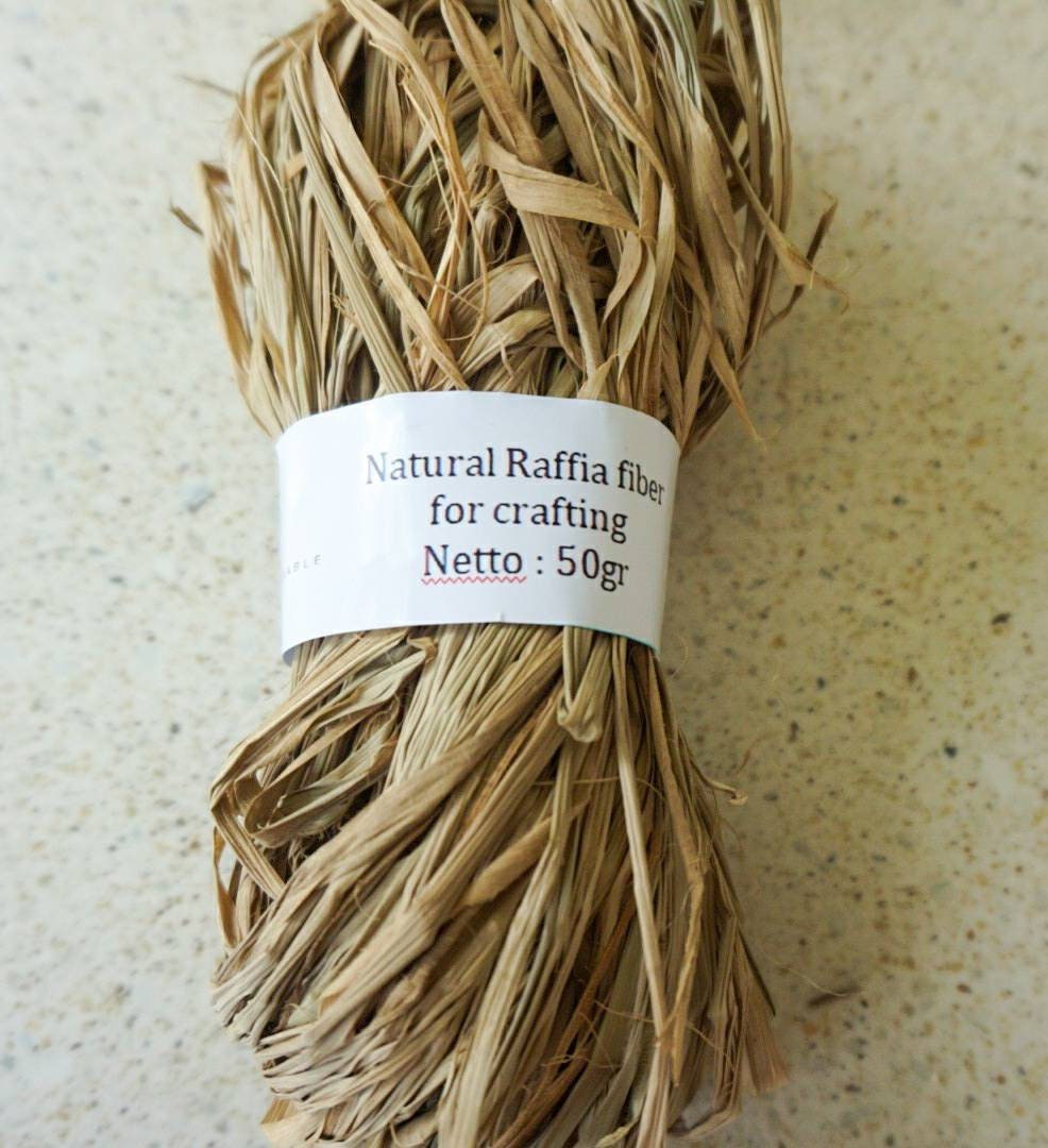 Natural raffia fiber 50gr | natural palm leaves | raffia fiber for decoration | natural raffia for crafting