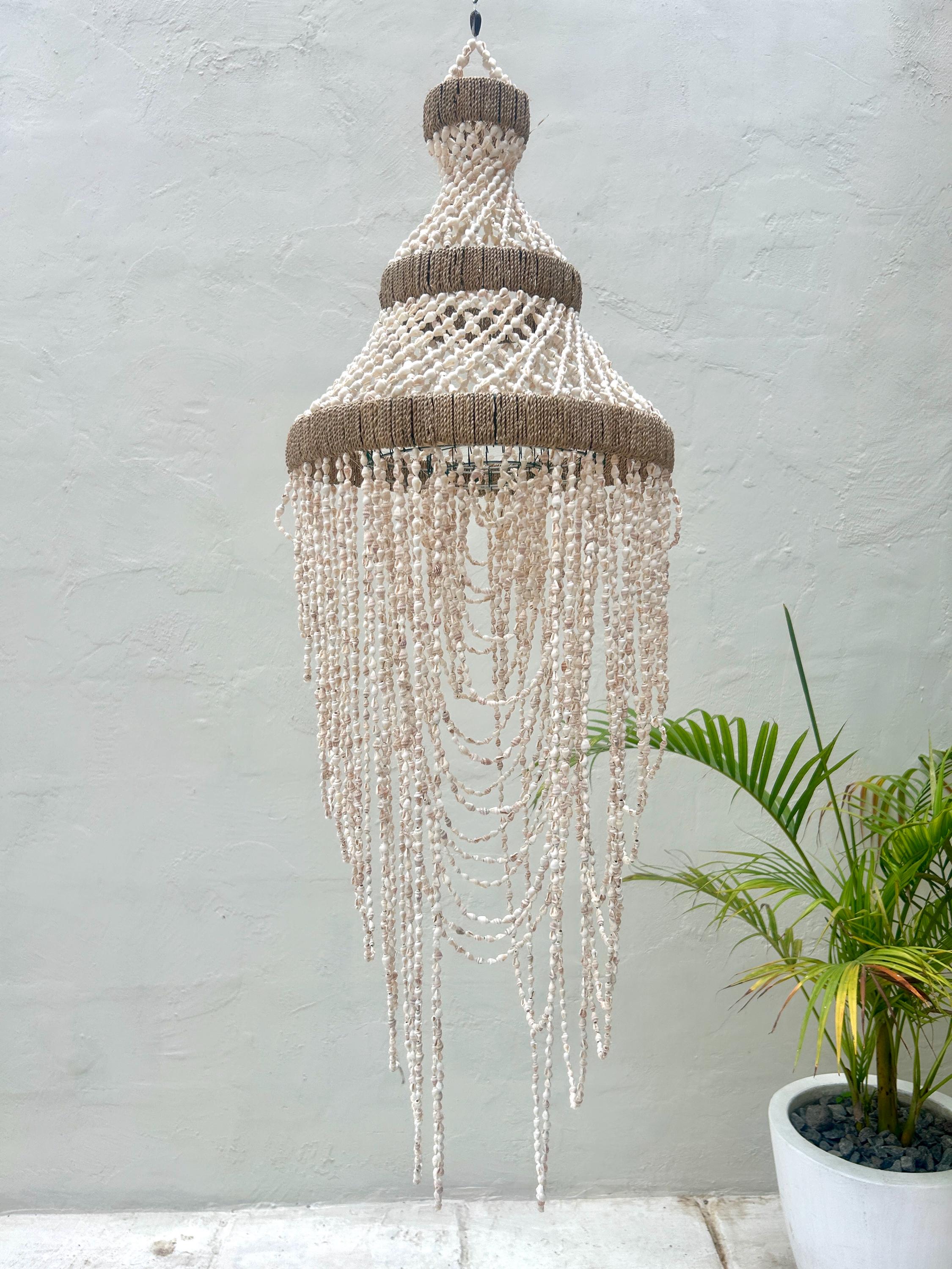 Style 3 Sea Shell Pendant Light – Boho Coastal Chandelier