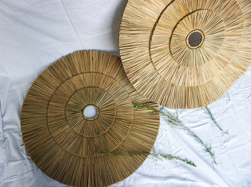 Boho Round Seagrass Wall Art – 3 Layer Tropical Decor