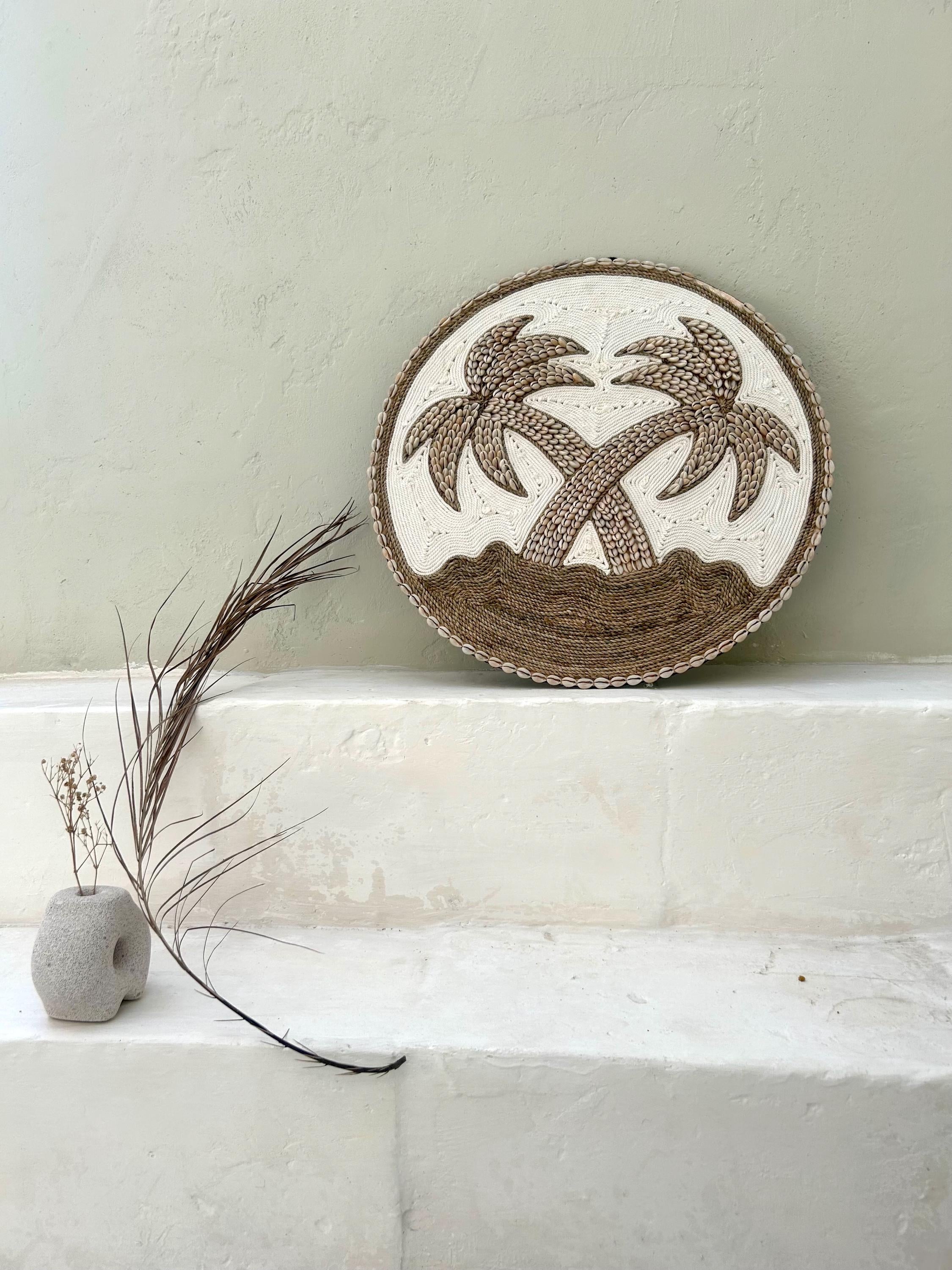 Twin Palm Shells Boho Wall Hanging Decor