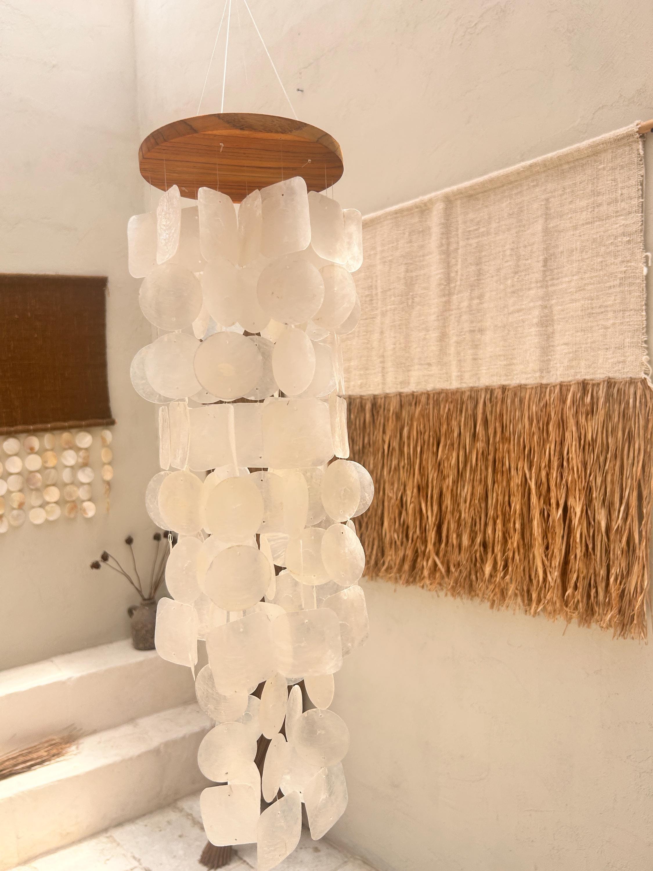 Large White Capiz Shell Wind Chime