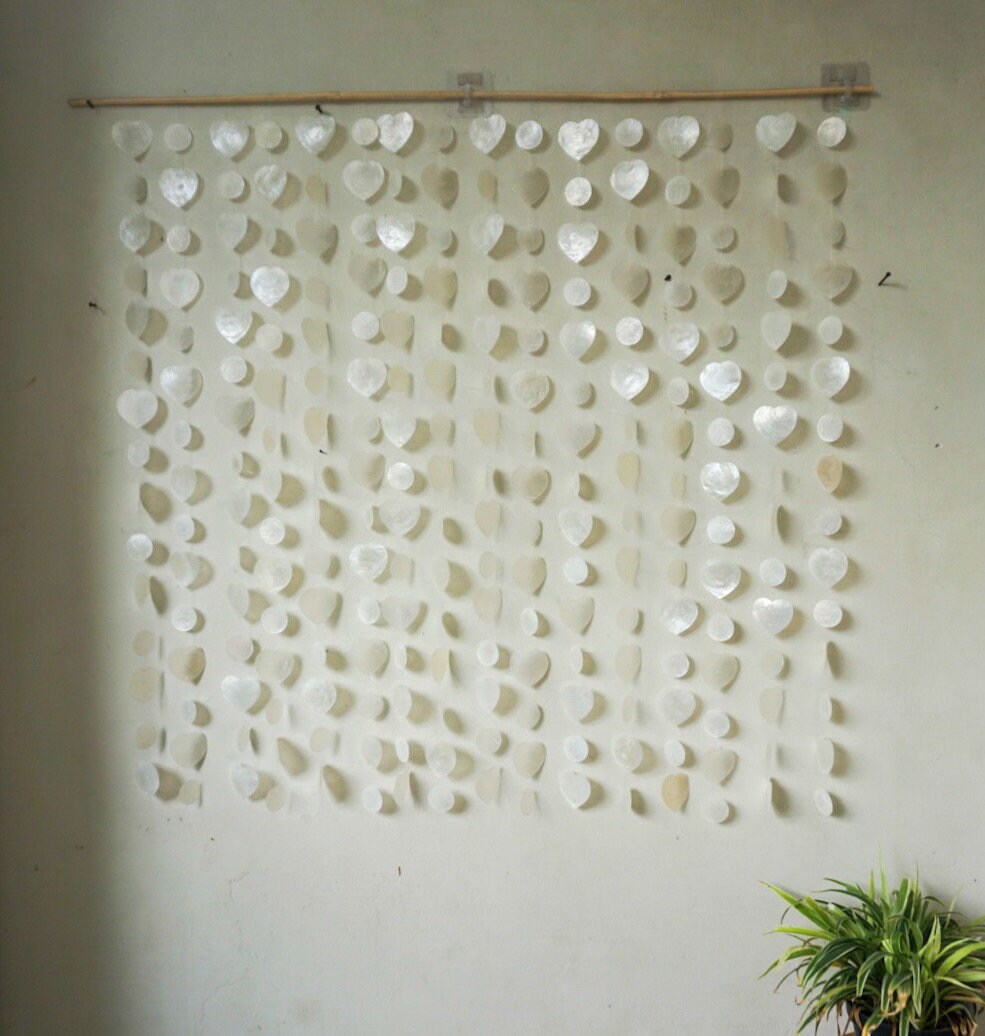 Heart Capiz Shell Beach Boho Wall Hanging Decor