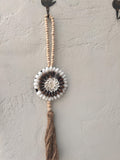 PART 2 Coastal Seashell Wall Hanging – Handmade Shell & Wooden Bead Tassel Decor, Boho Beach House Wall Art, Nautical Gift